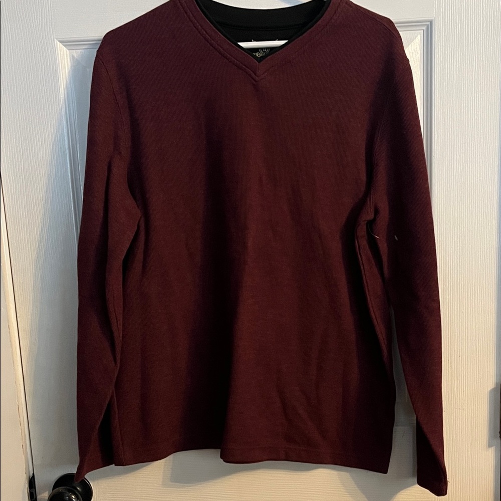 Faded Glory Men's Burgundy V-Neck Sweater
